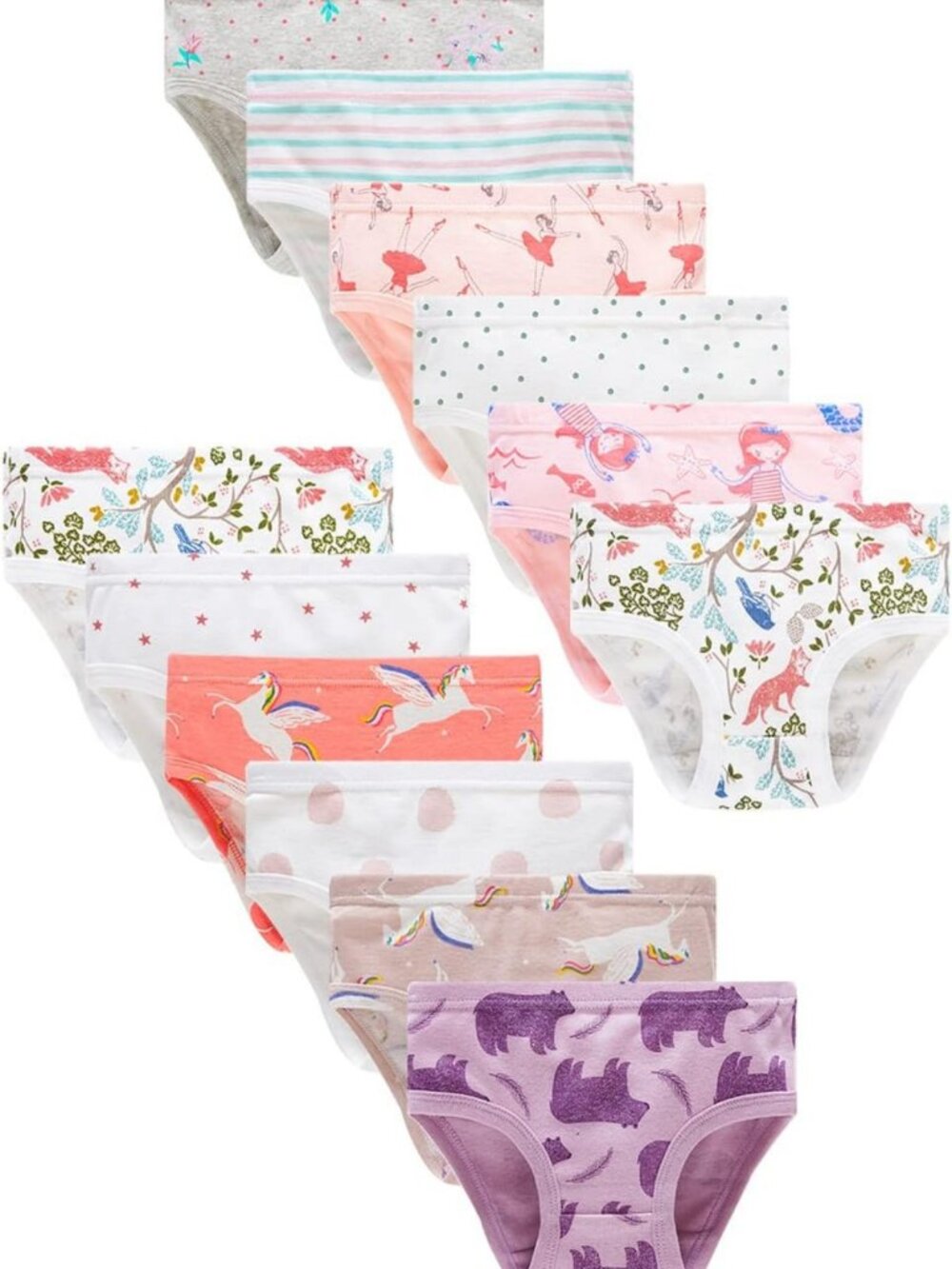 Soft 100% Cotton Toddler & Big Kids Underwear | Comfortable Little Girl Panties